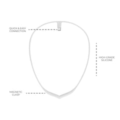 Upright GO necklace worn on the neck blends with outfits