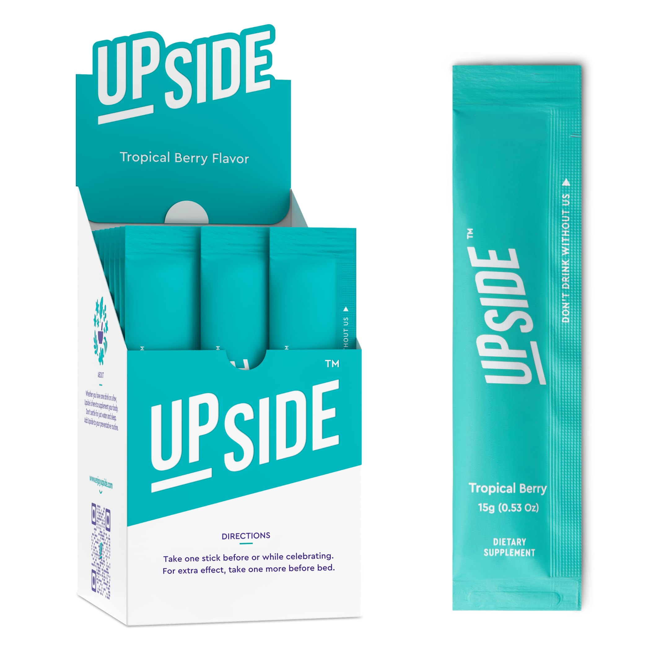 Upside pre-celebration jelly stick pack ready for events, supports convenient hydration.