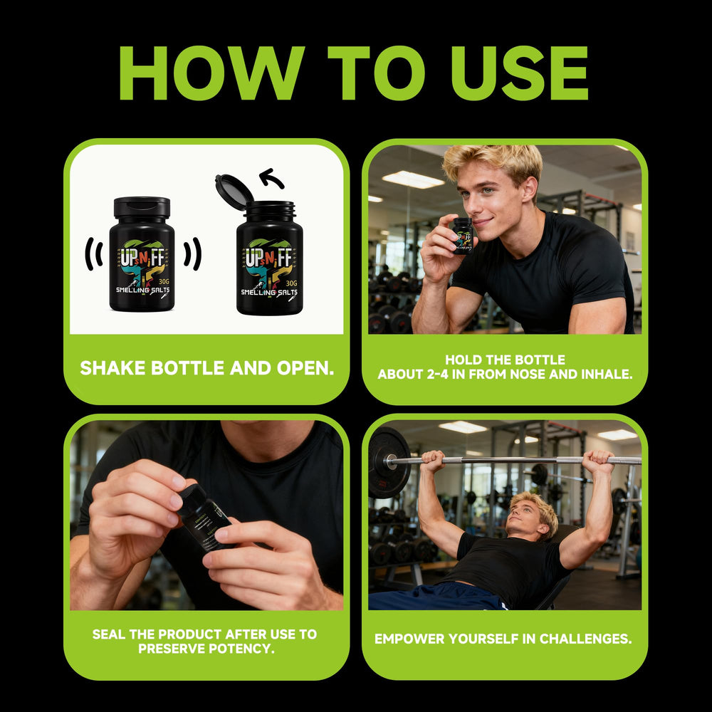 UpSniff Salts in gym bag for easy access during sessions.
