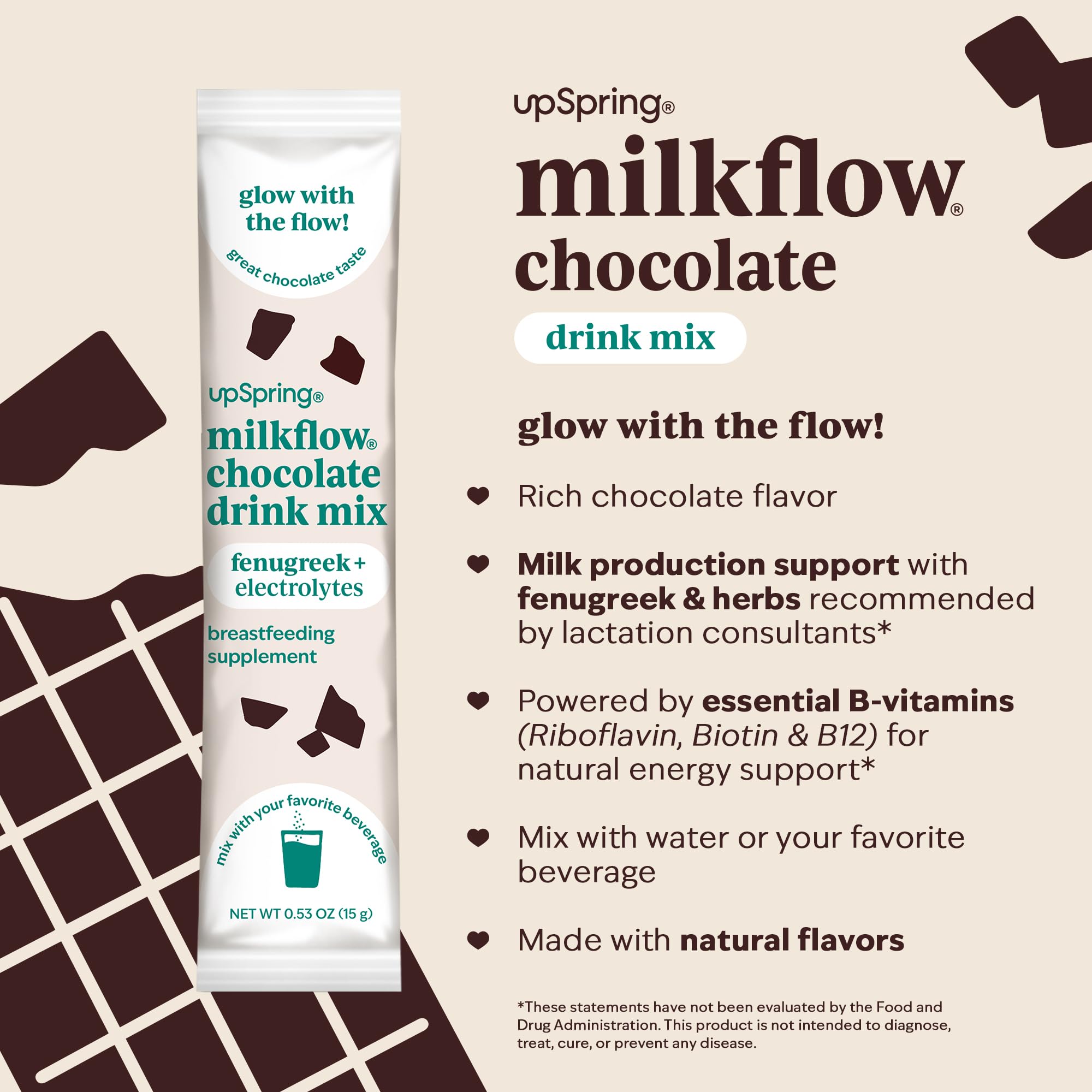 Bottle and scoop of UpSpring Milkflow for convenient, accurate dosing