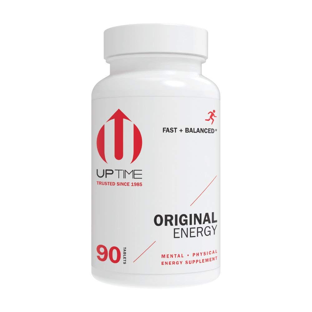 Close-up of UPTIME Original Energy tablets highlighting portable energy