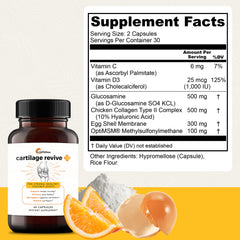 UpWellness Cartilage Revive capsules closeup highlighting quality collagen and minerals for joints