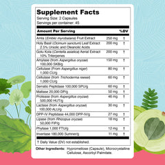 UpWellness Total Revive+ ingredients panel highlighting 13 components for enhanced digestion