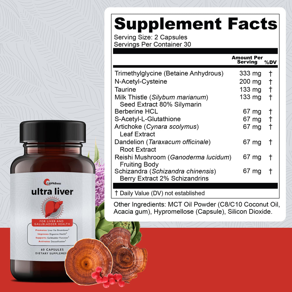 UpWellness Ultra Liver capsules ready to take for daily liver wellness