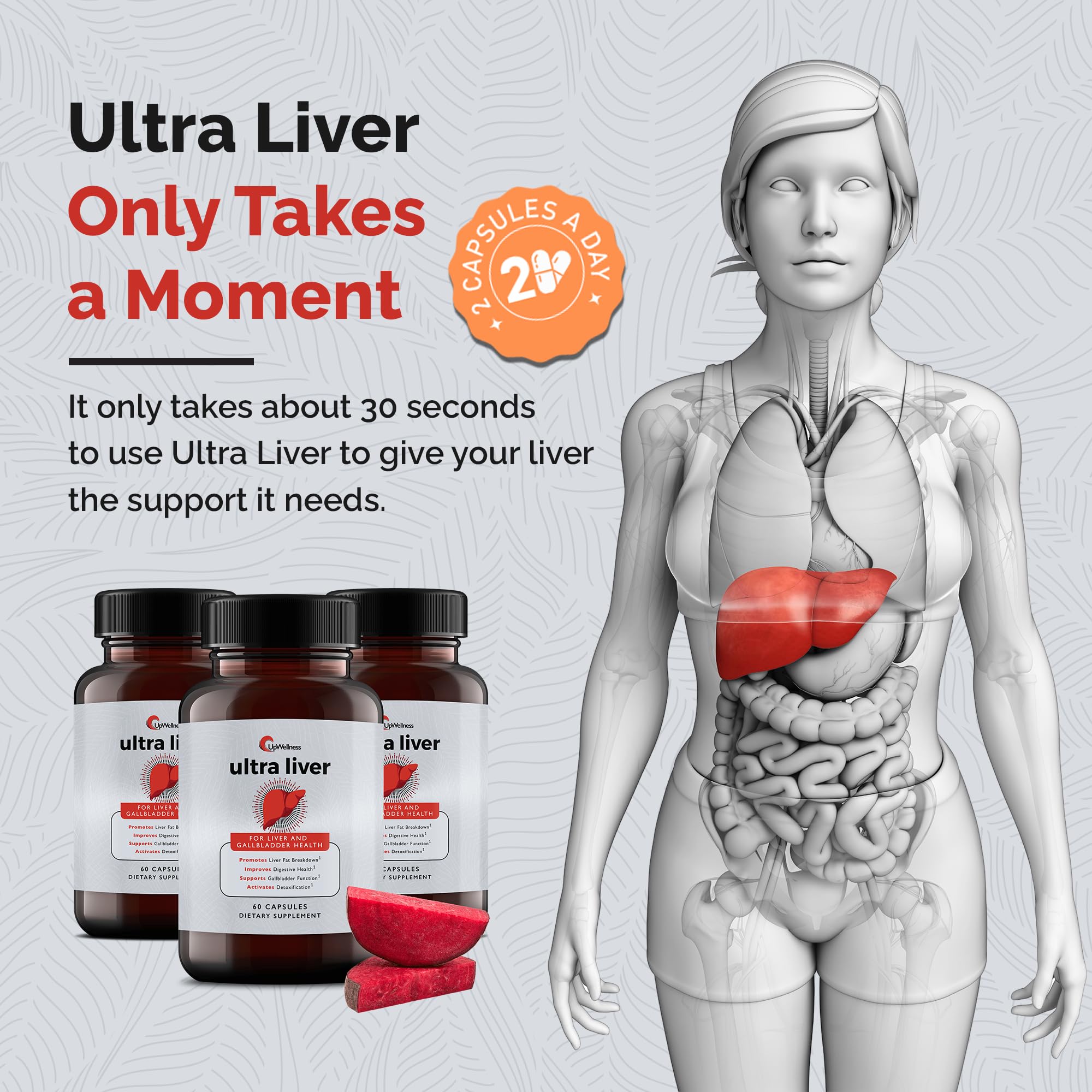 Ultra Liver packaging and insert with product details