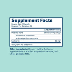 Uqora Promote bottle label closeup highlighting Lactoferrin and probiotic blend.