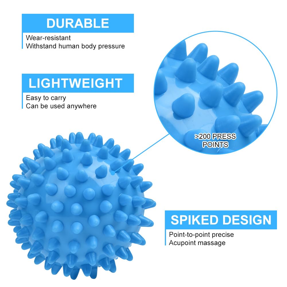URAQT peanut massage ball blue targets feet and calves for trigger point work.