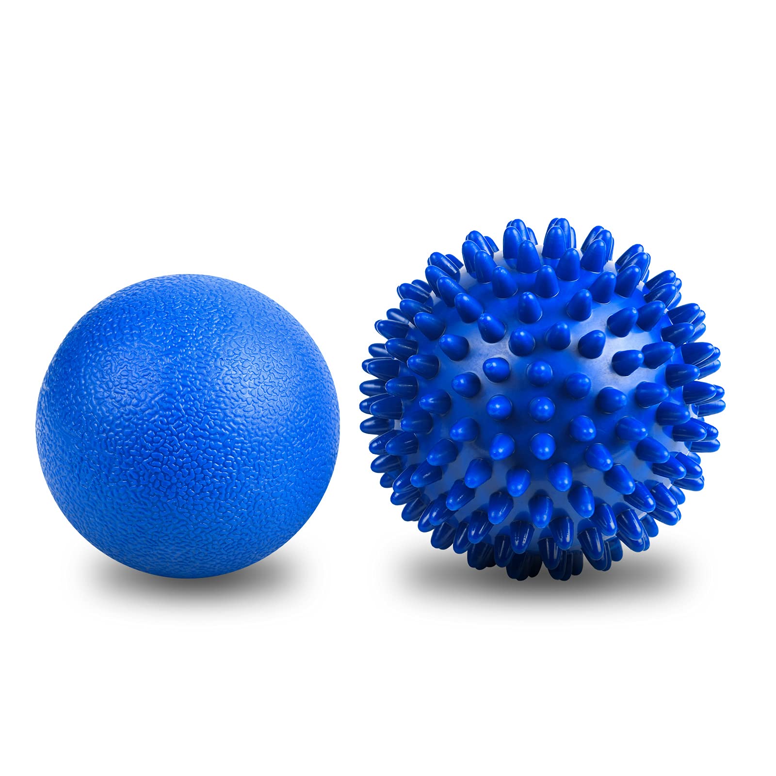 URAQT spiky massage ball blue close-up for targeted muscle relief.