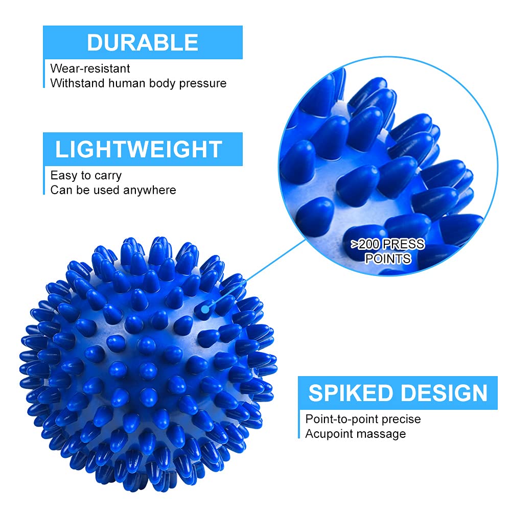 URAQT spiky ball blue portable use for on-the-go relief.
