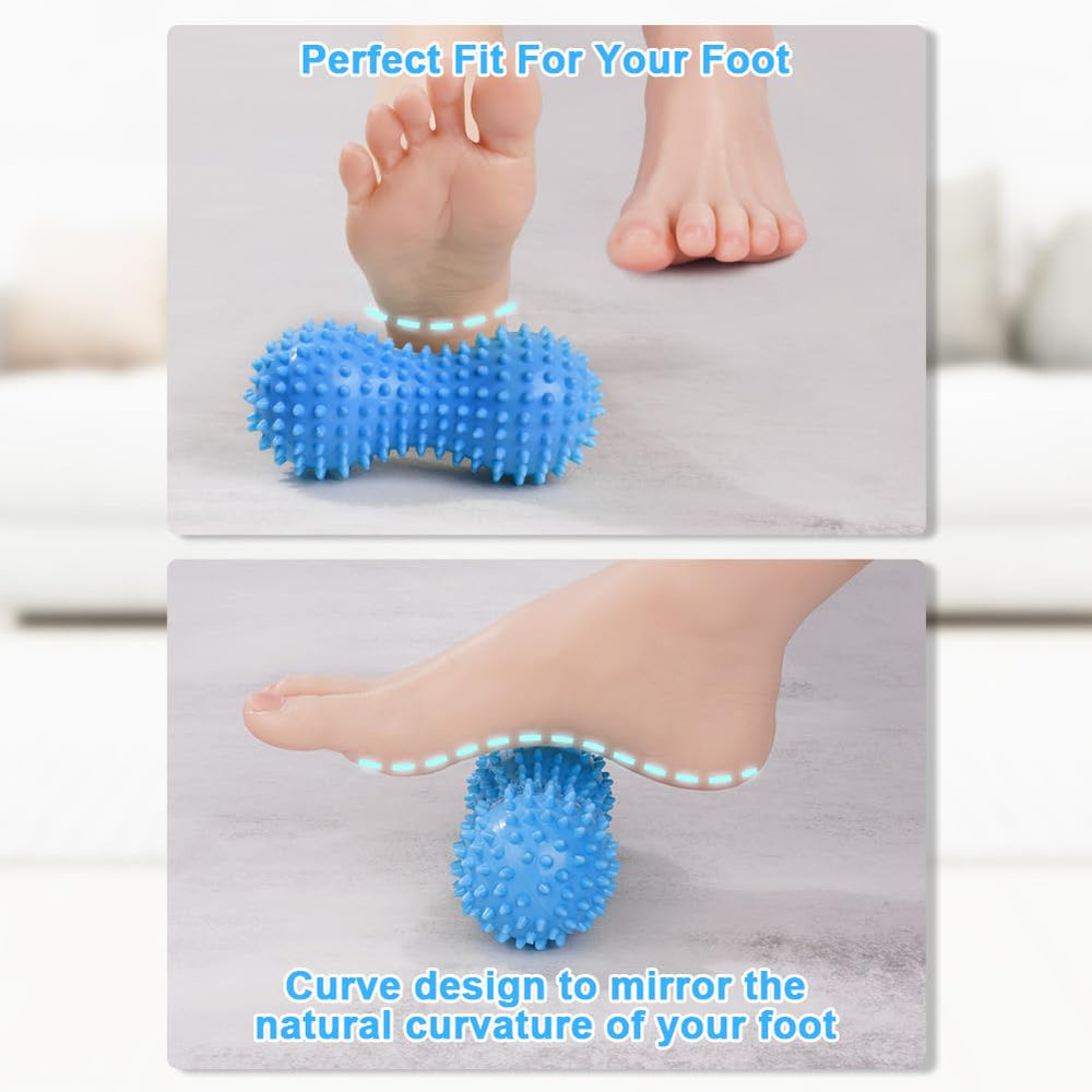 URAQT spiky ball used on neck for targeted relief.