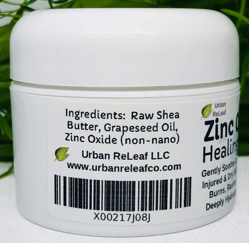 Creamy texture of Urban ReLeaf Zinc Oxide Salve for daily use