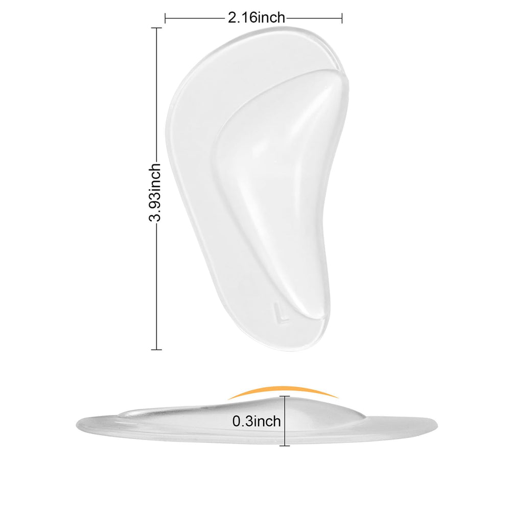 UrChoice gel arch inserts offer gentle arch support for flat feet.