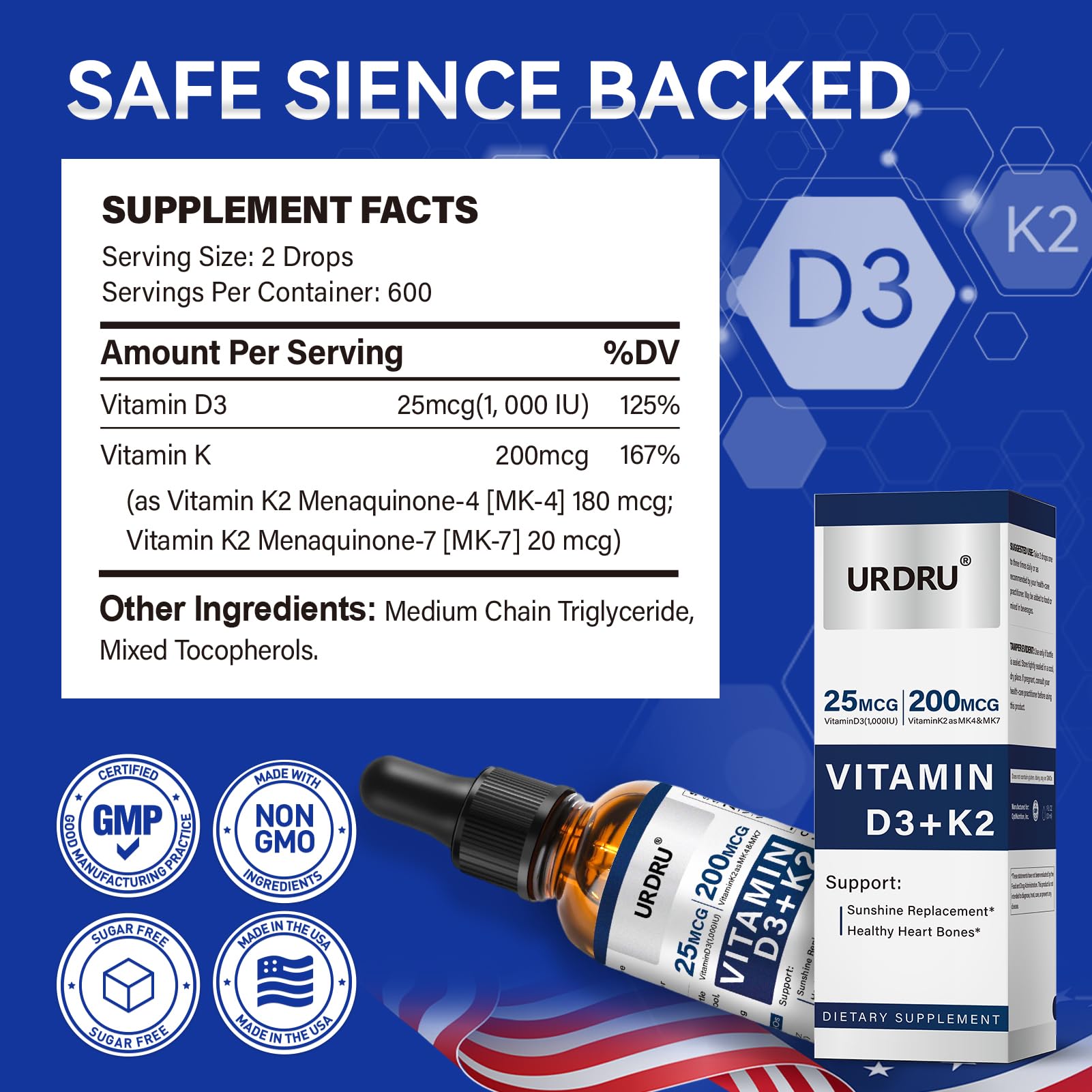 URDRU precision-dropper enables accurate daily dosing.
