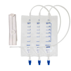 Urosagan nephrostomy bag 600ml clear view with twist drain valve for secure drainage