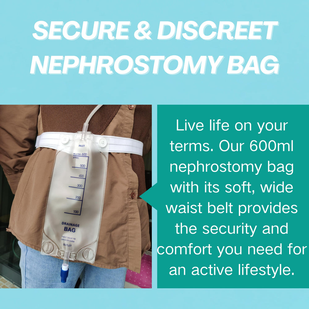 Urosagan complete set with belt and bags supports discreet drainage management