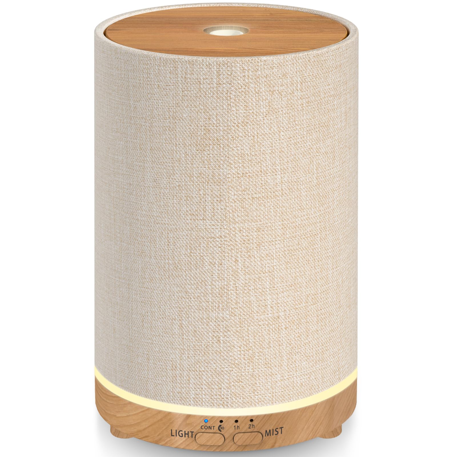 URPOWER 100ml diffuser with wood-grain base creates a calming home atmosphere.