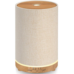 URPOWER 100ml diffuser with wood-grain base creates a calming home atmosphere.