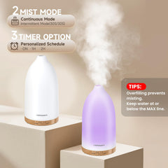 URPOWER diffuser with 7-color LED lights offers customizable mood lighting.