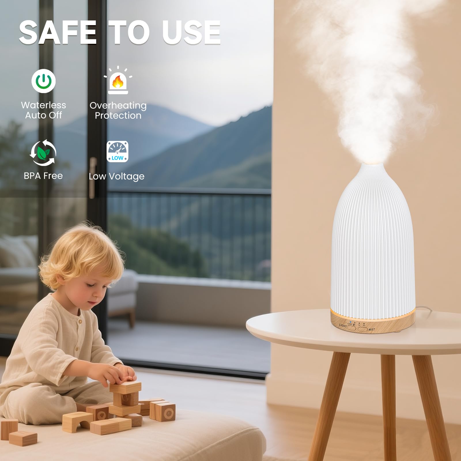 URPOWER auto-off 100ml diffuser provides safe, worry-free usage