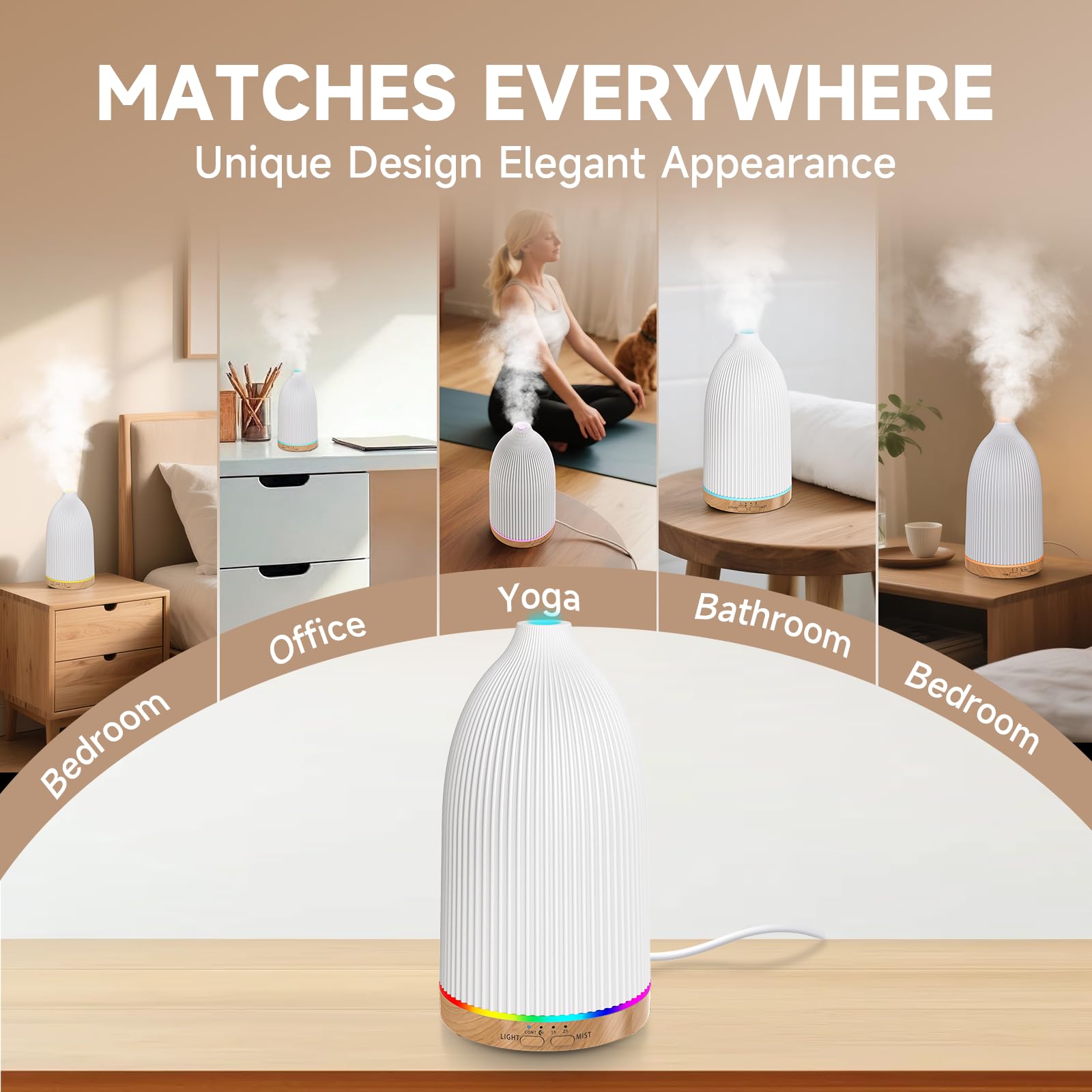 URPOWER compact 100ml diffuser balances runtime with space-saving design