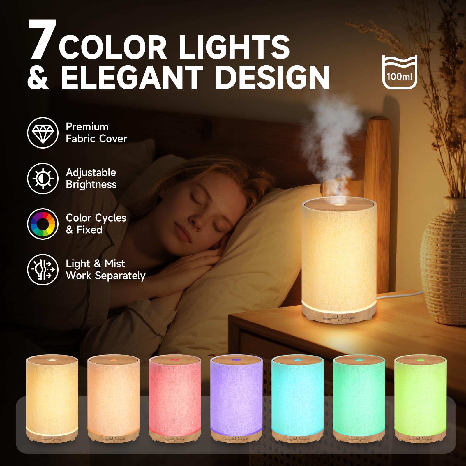 URPOWER diffuser with linen cover blends style with subtle air dispersion.