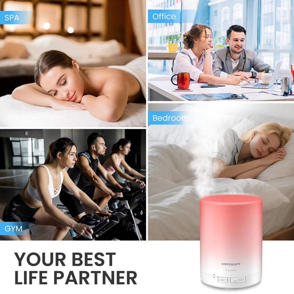 URPOWER diffuser in a home office, ideal for focus and relaxation.
