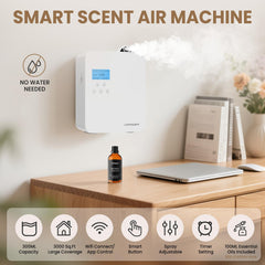 URPOWER 300ml bottle shown with precise cold-air diffusion across a room