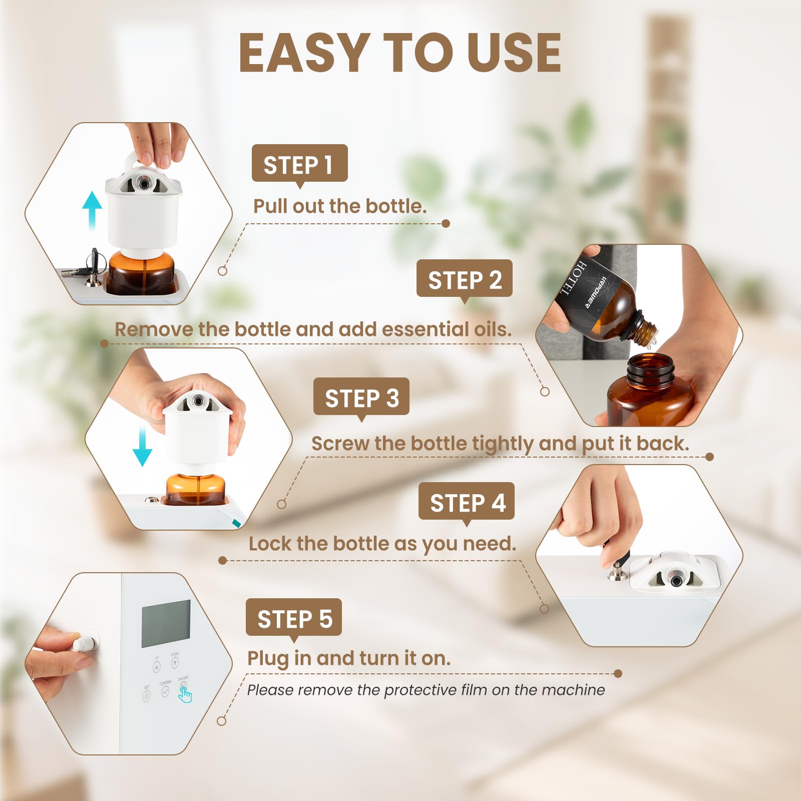 URPOWER waterless diffusion technology delivering ultra-fine aroma particles