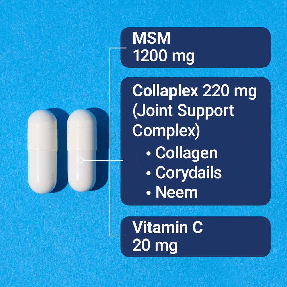 U.S. Doctors’ Clinical Mega MSM bottle front label emphasizes USA-made quality and clean ingredients.