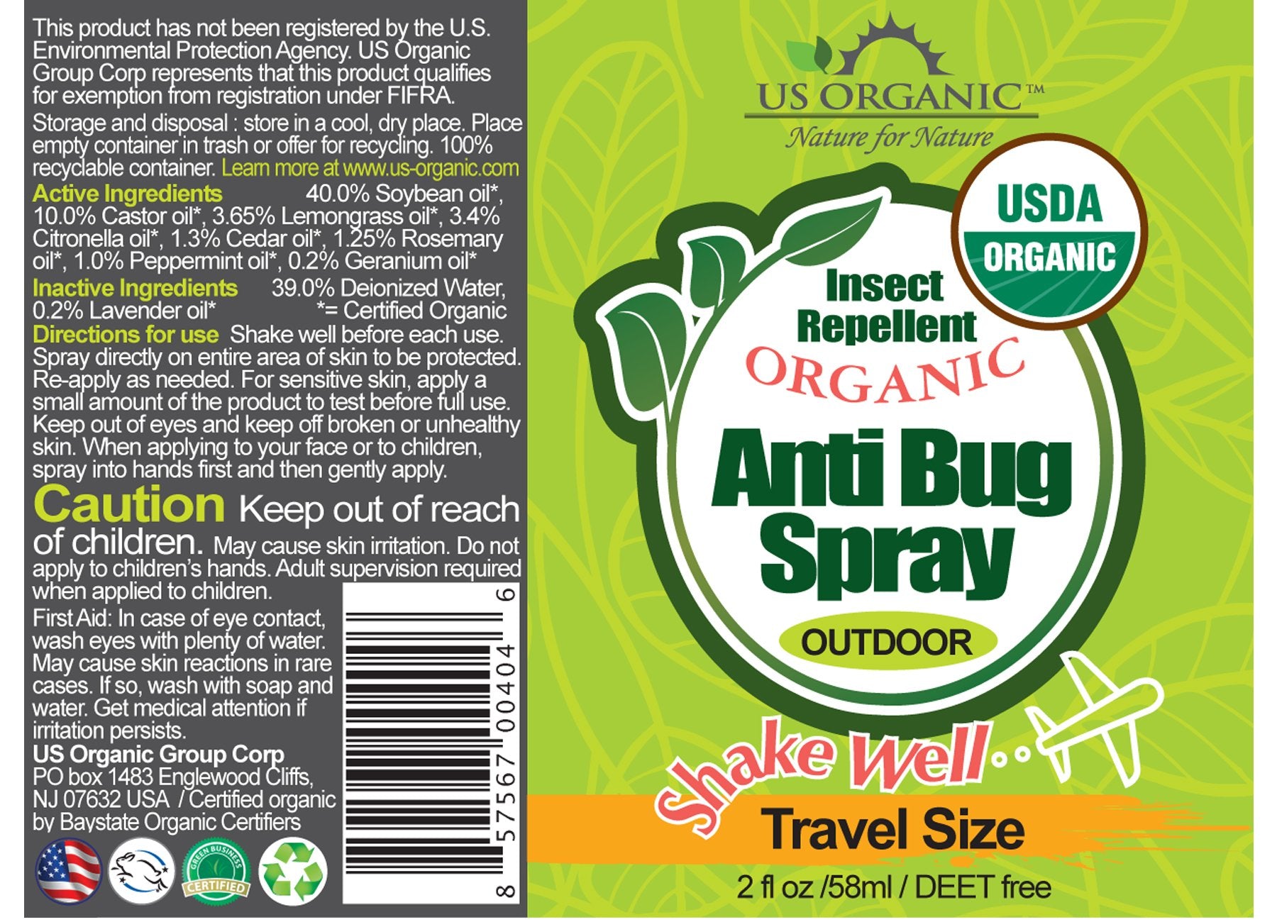 US Organic Packaging image highlights eco-friendly packaging and user-friendly design for families.