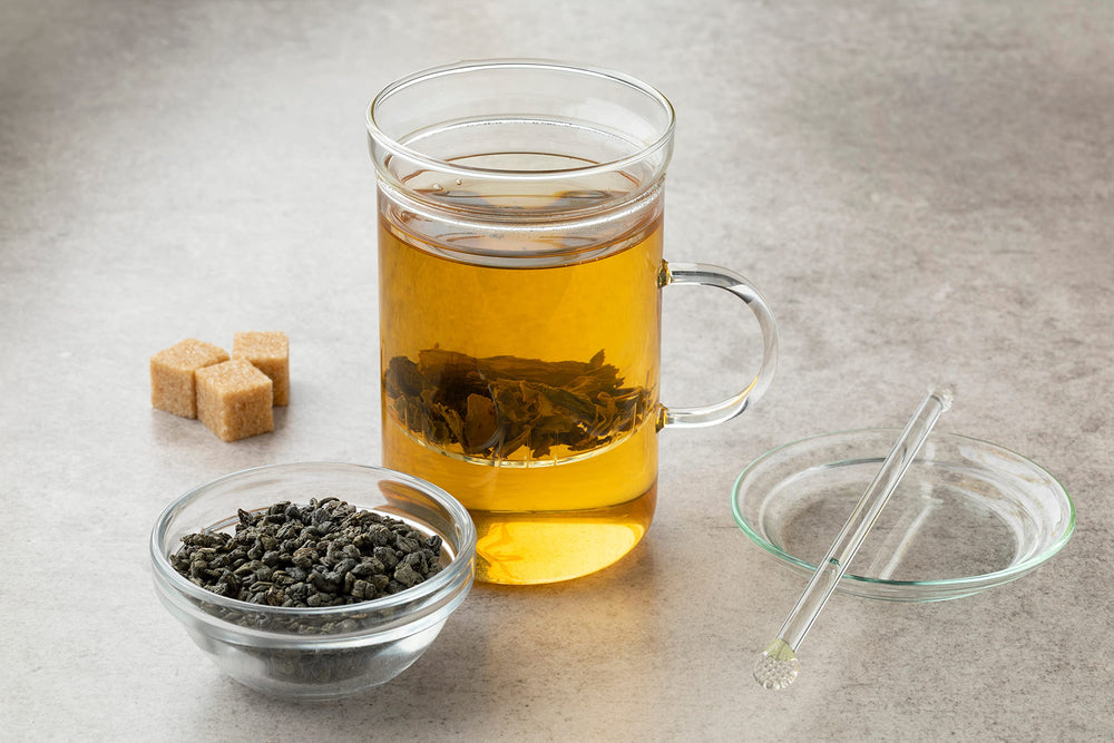 US Wellness Naturals morning tea cup on desk
