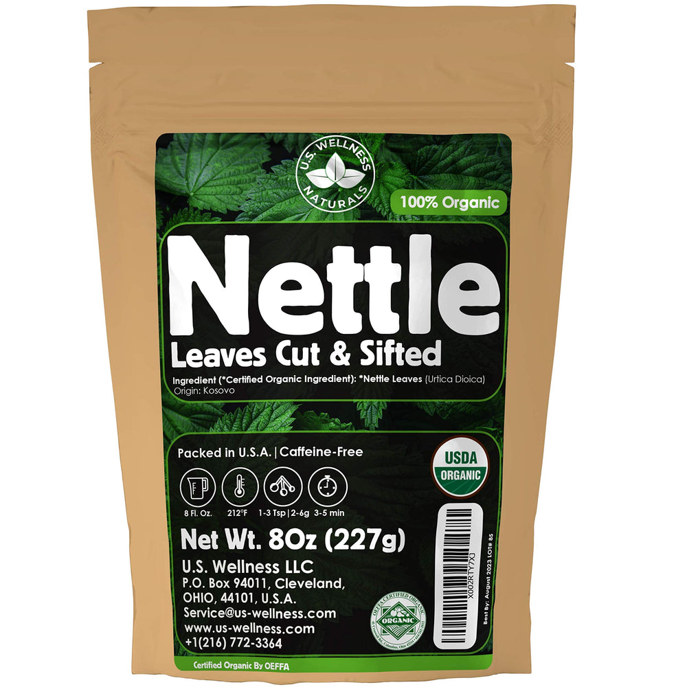 U.S. Wellness Naturals Nettle Tea milky-smooth loose leaves for a calming evening ritual
