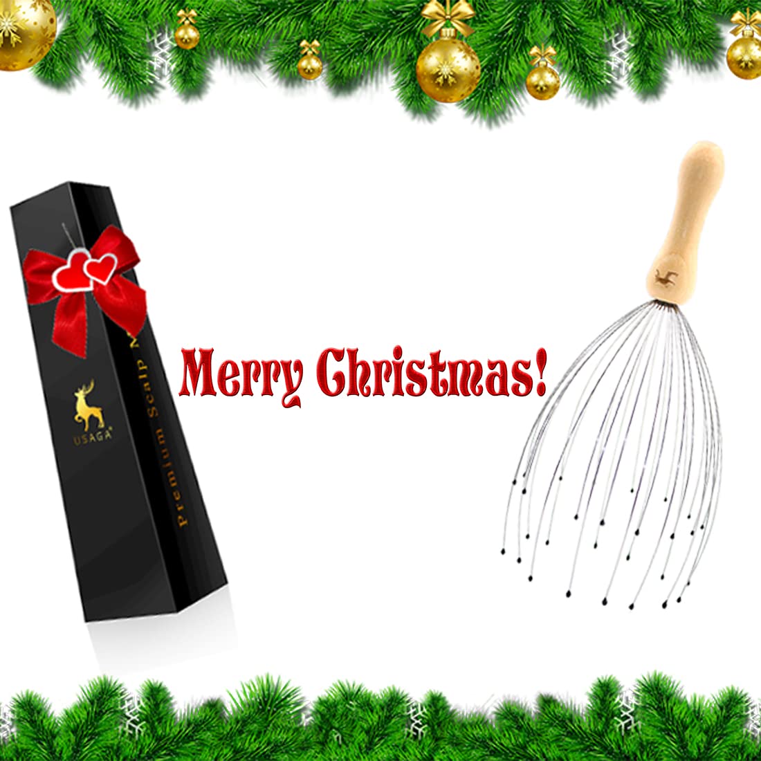 Regalo ideal para Navidad o cumpleaños, con mango de madera.