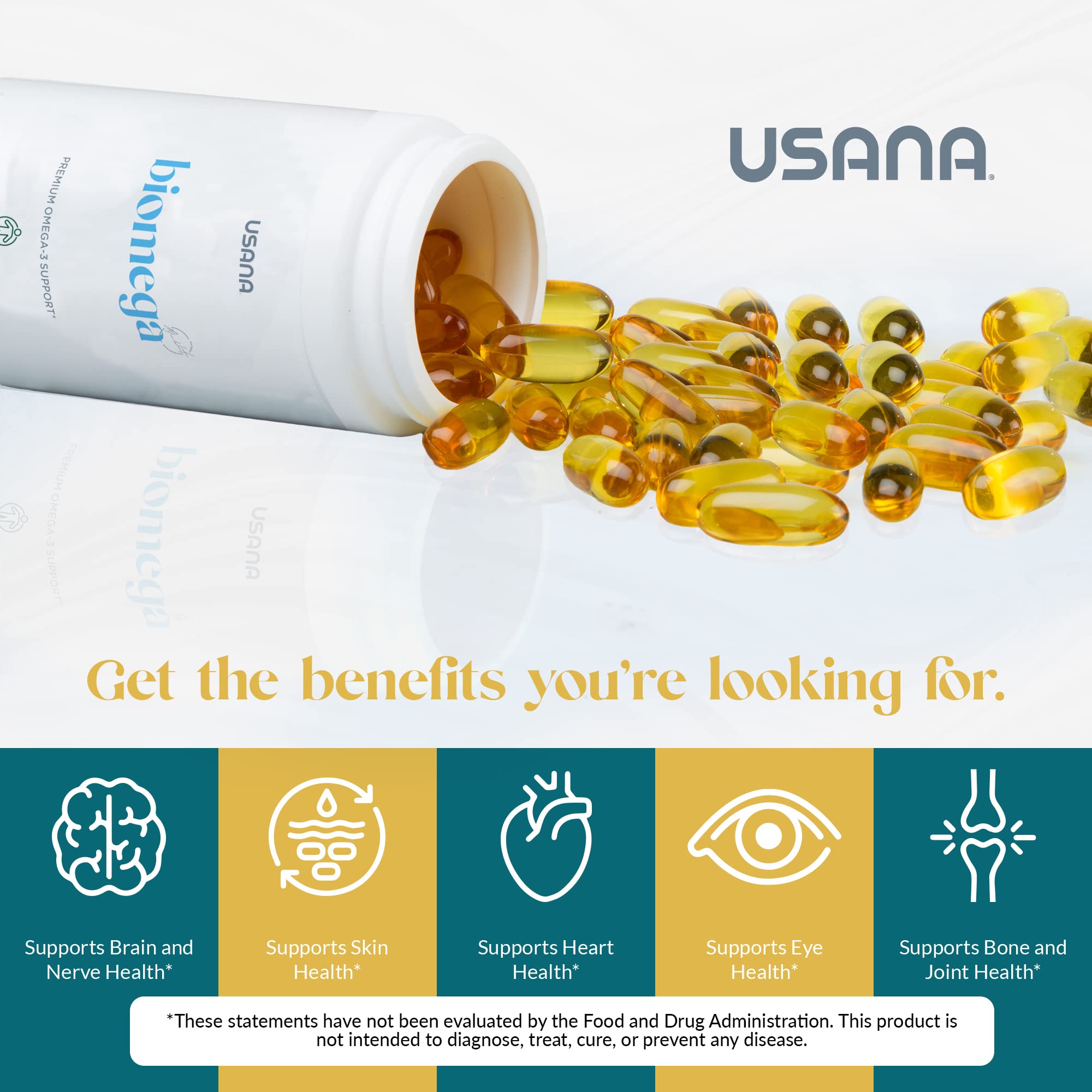 USANA BiOmega label close-up with key product info