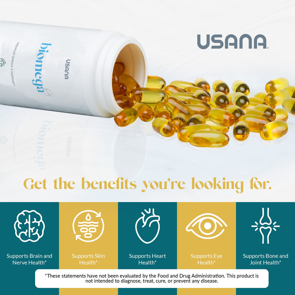 USANA BiOmega label close-up with key product info