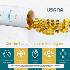 USANA BiOmega label close-up with key product info