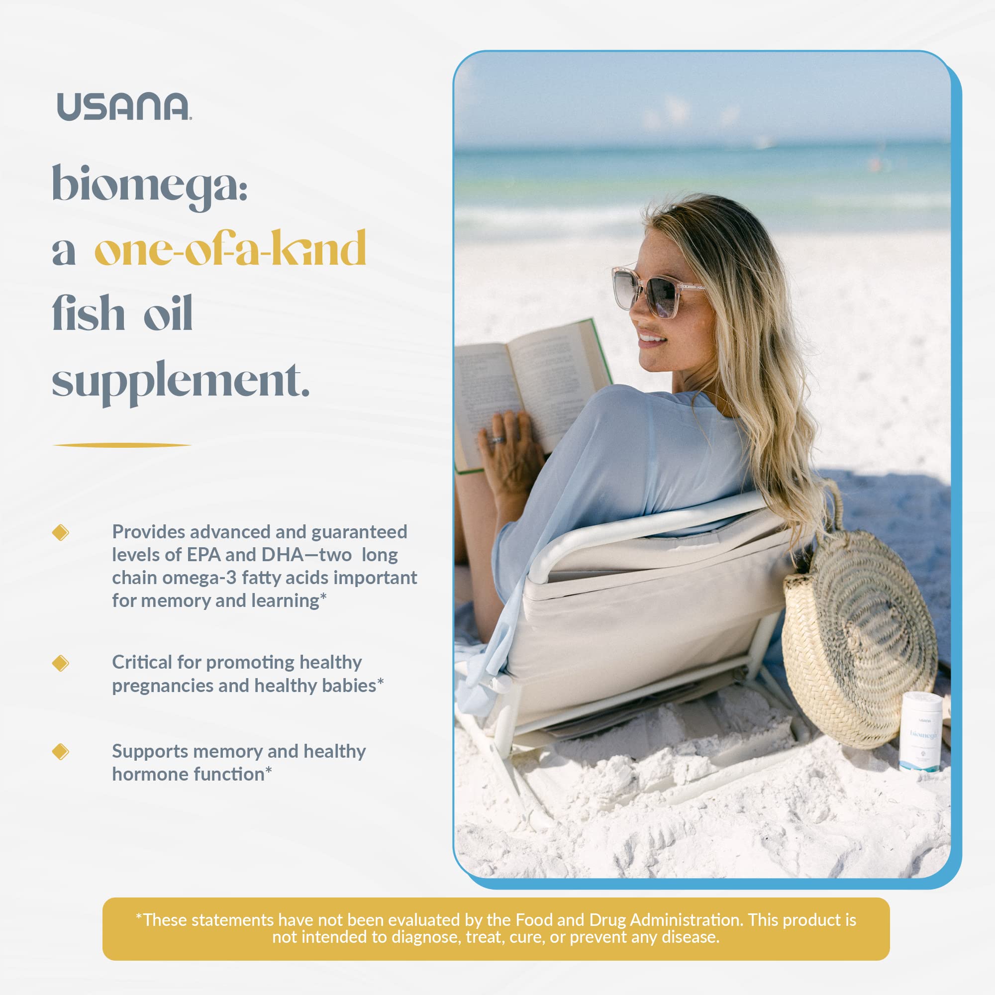 USANA BiOmega packaging emphasizing quality and freshness