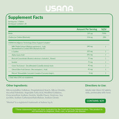 USANA Hepasil DTX bottle back label with dosing guidance for consistent use.