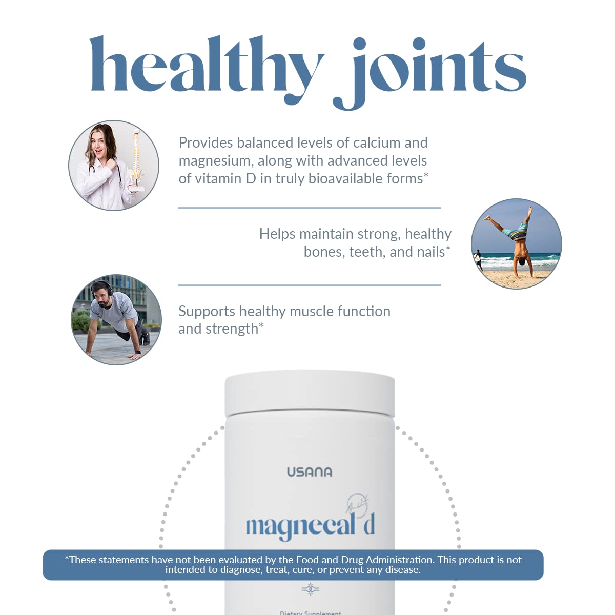 USANA MagneCal D supports an active lifestyle with routine supplementation.