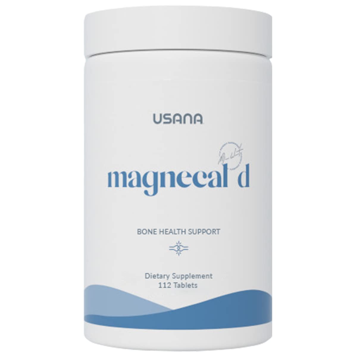 USANA MagneCal D bottle label highlights bone-support minerals.