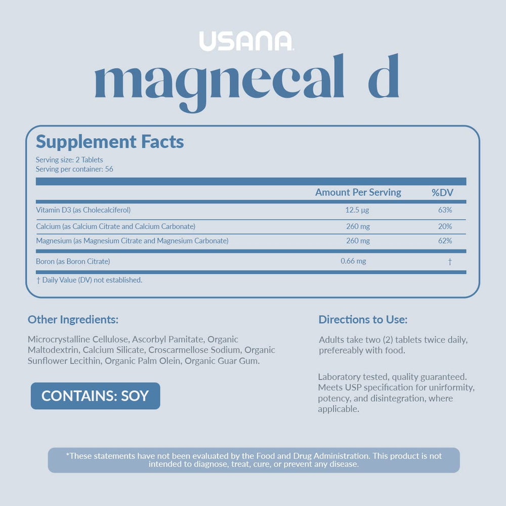 Closeup of USANA MagneCal D tablet showing a 1:1 ratio.