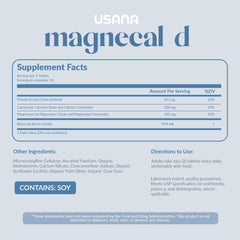 Closeup of USANA MagneCal D tablet showing a 1:1 ratio.