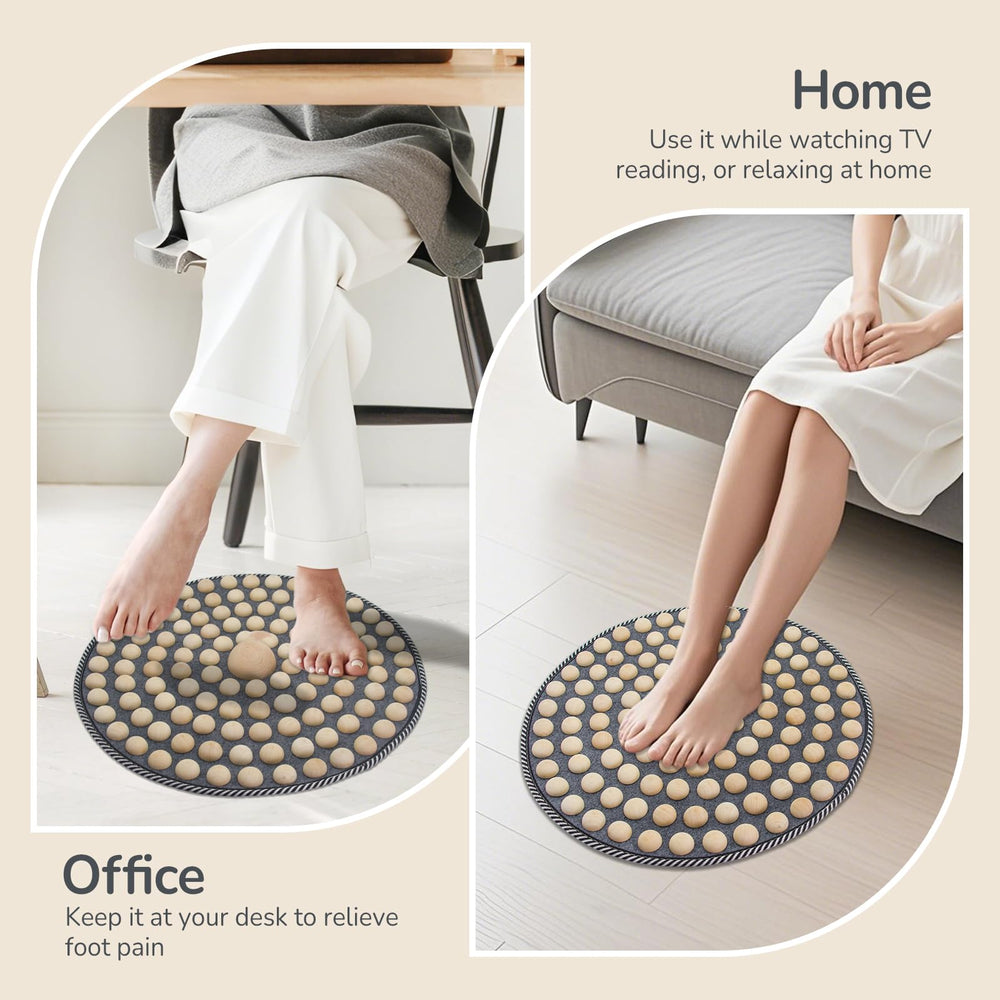 USEAHITOR mat with 137 beads pinpoints reflex points to encourage circulation throughout the feet