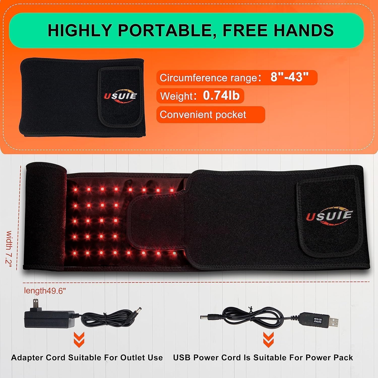 USUIE travel-ready belt with compact design and carry pouch