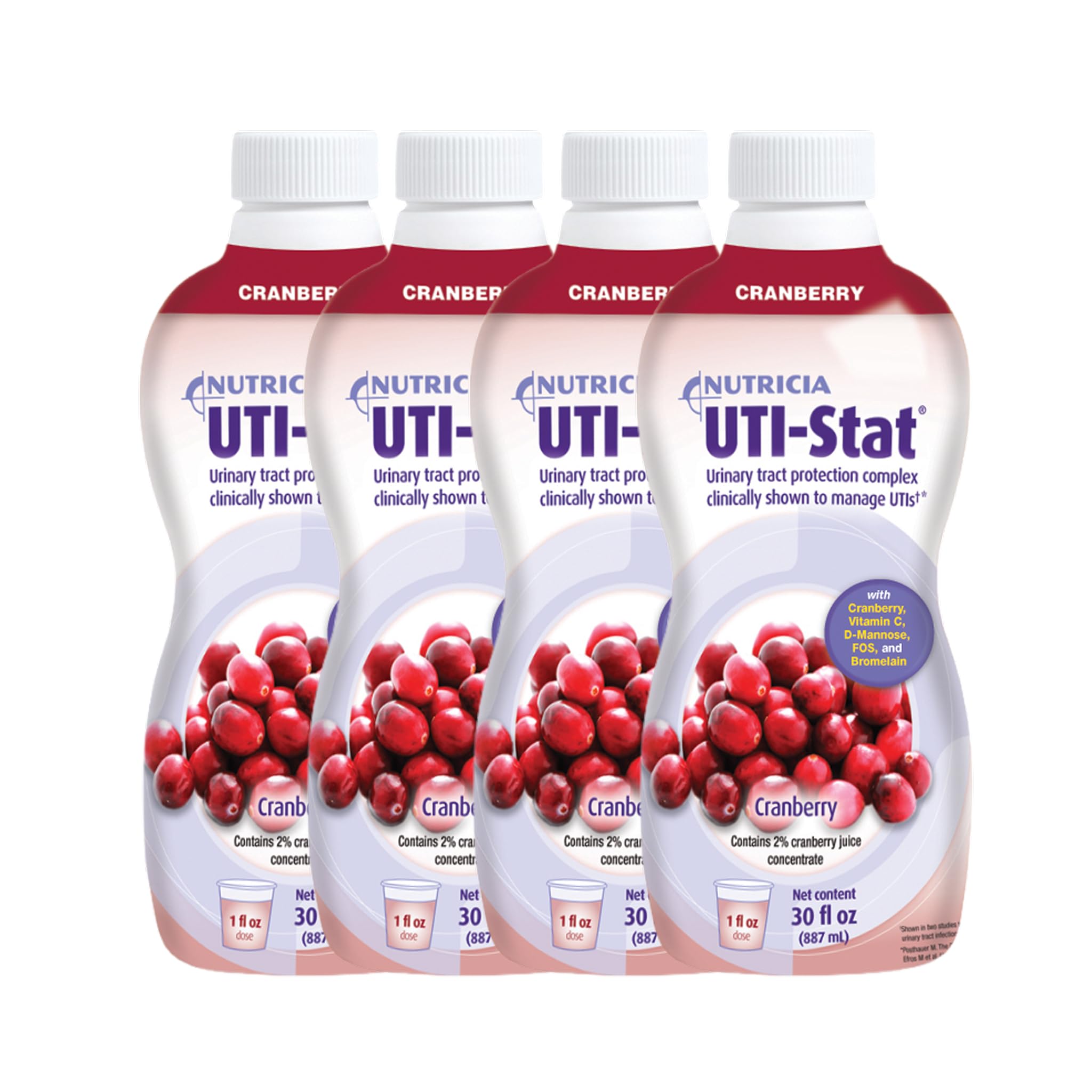 UTI-Stat Nutricia cranberry-concentrate bottle supports urinary health on the go.