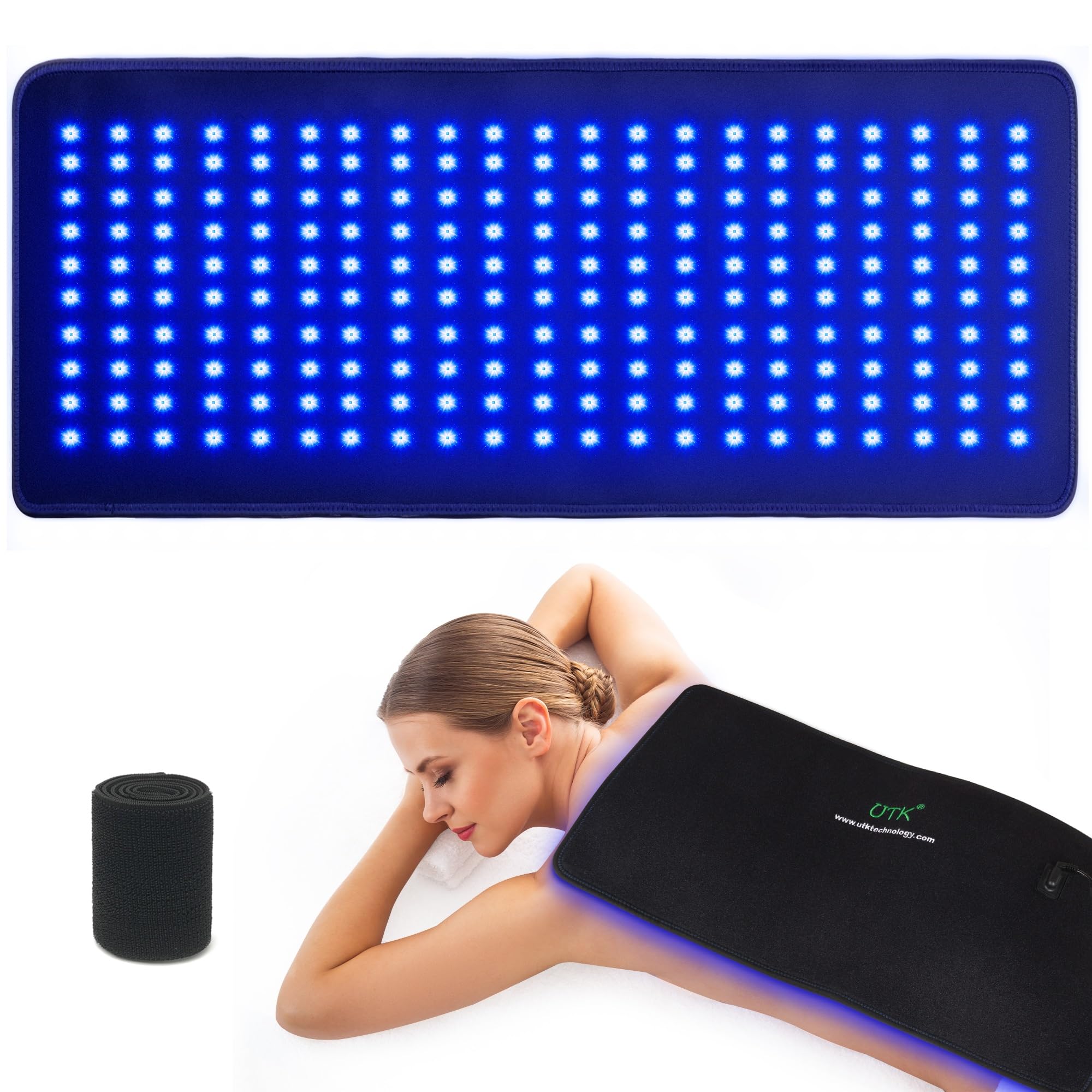 UTK light therapy pad back view showing wide coverage for shoulders and upper back
