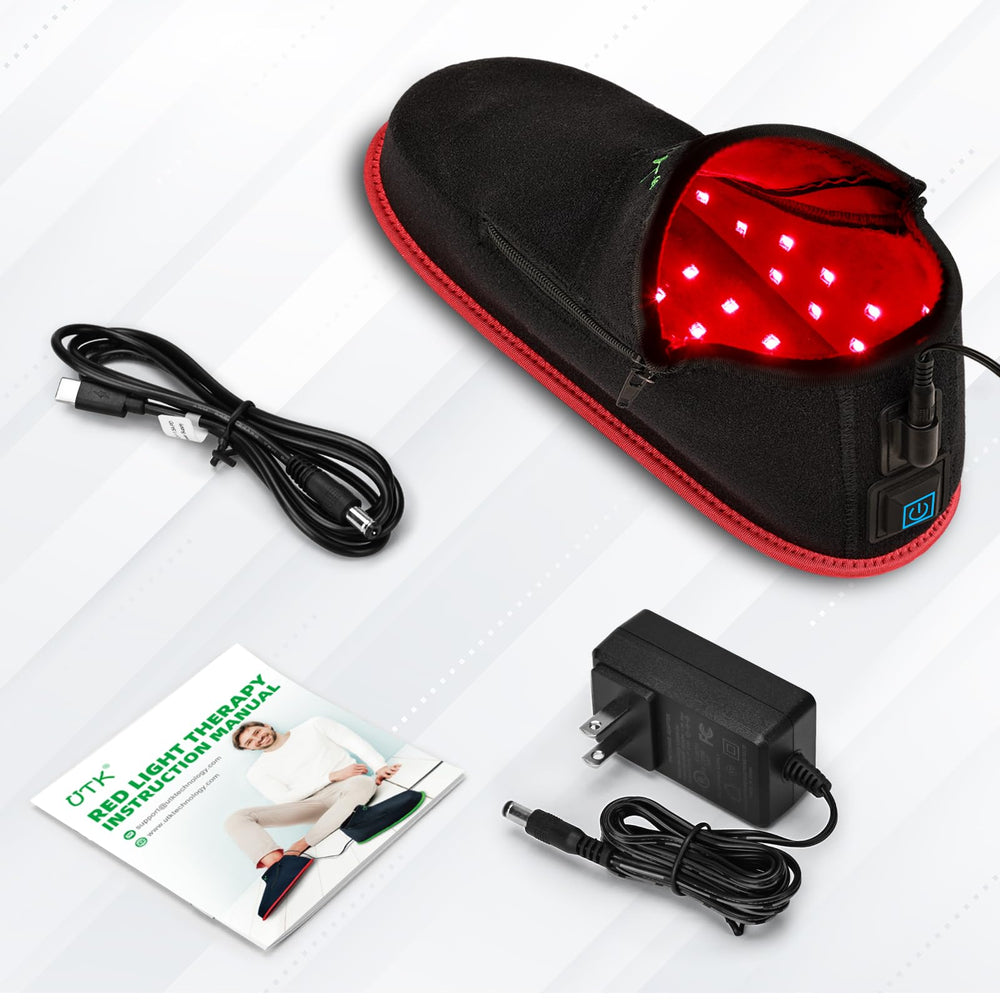 UTK red light therapy shoe auto-off, safe 20-minute session timer