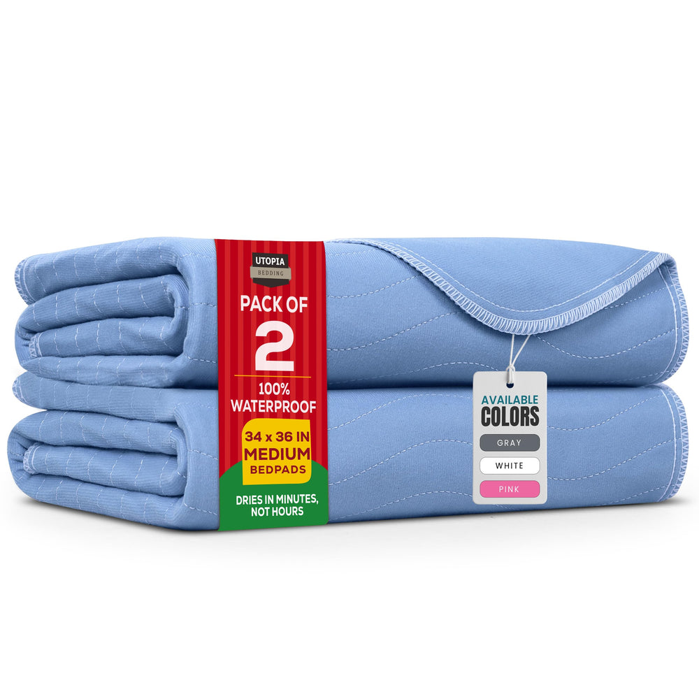 Utopia Bedding Washable Underpads 34x36 inches, pack two, protect mattresses and furniture.