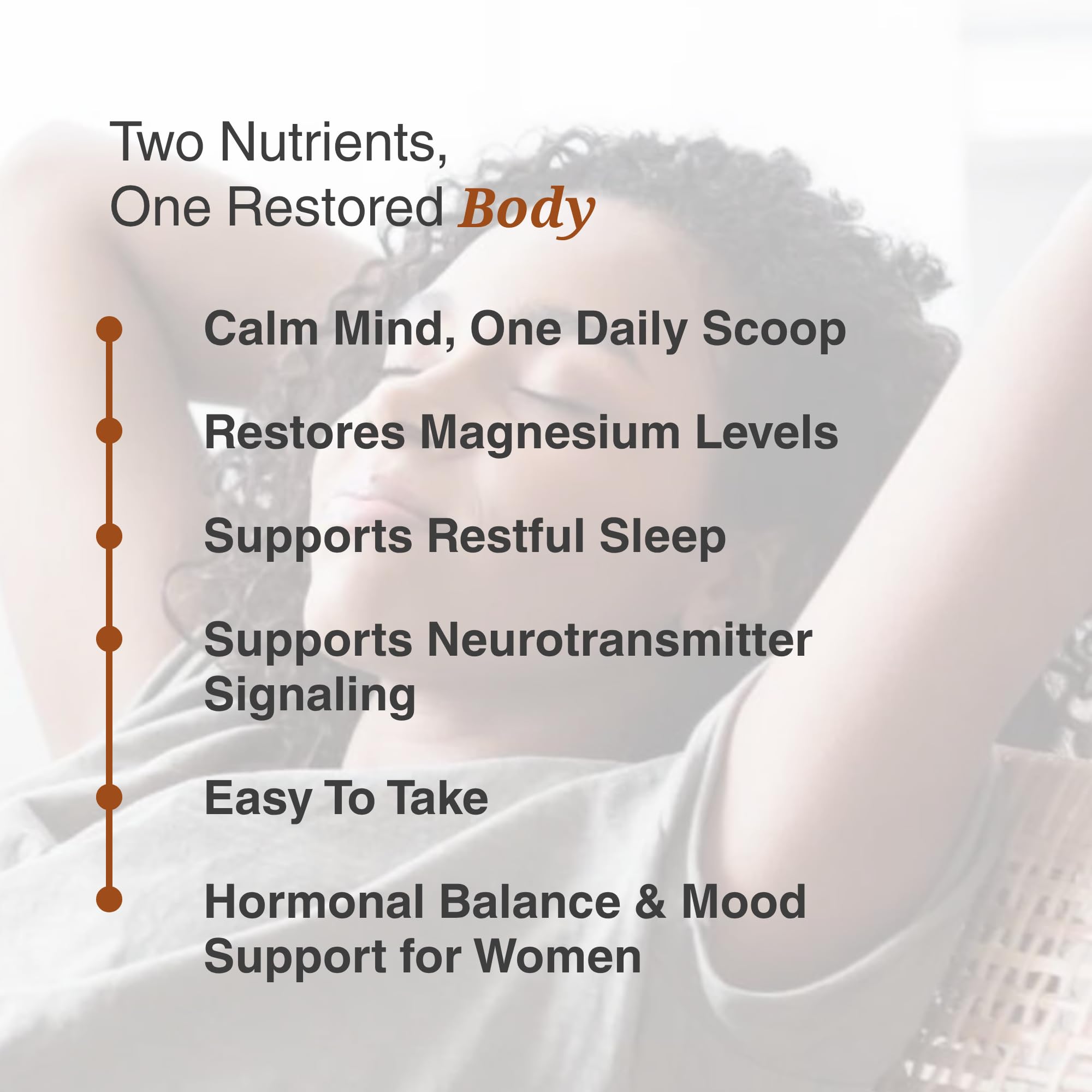 Utzy Naturals Magnositol ingredients panel highlights magnesium glycinate and inositol blend.
