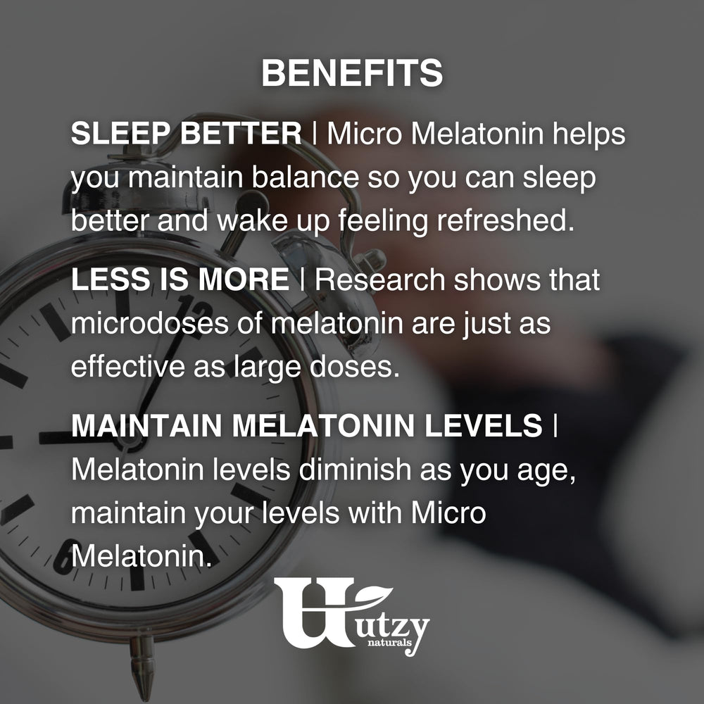 Utzy Naturals Micro Melatonin offers flexible dosing for personalized routines.